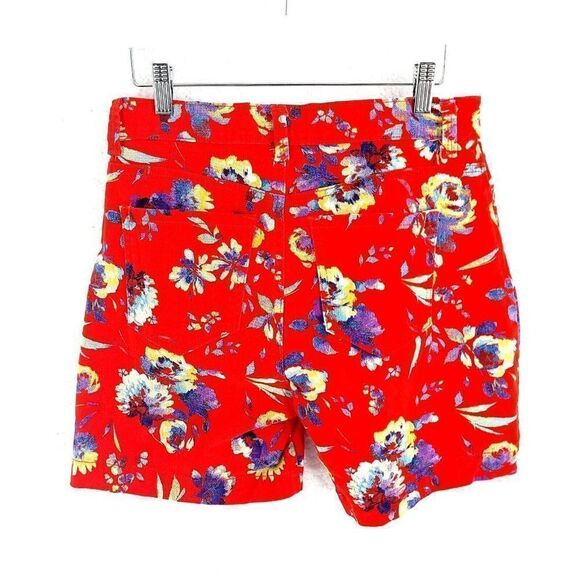 Gloria Vanderbilt Amanda Red Purple Floral Denim Size 6 Average Jean Shorts 29/6 - Picture 5 of 11